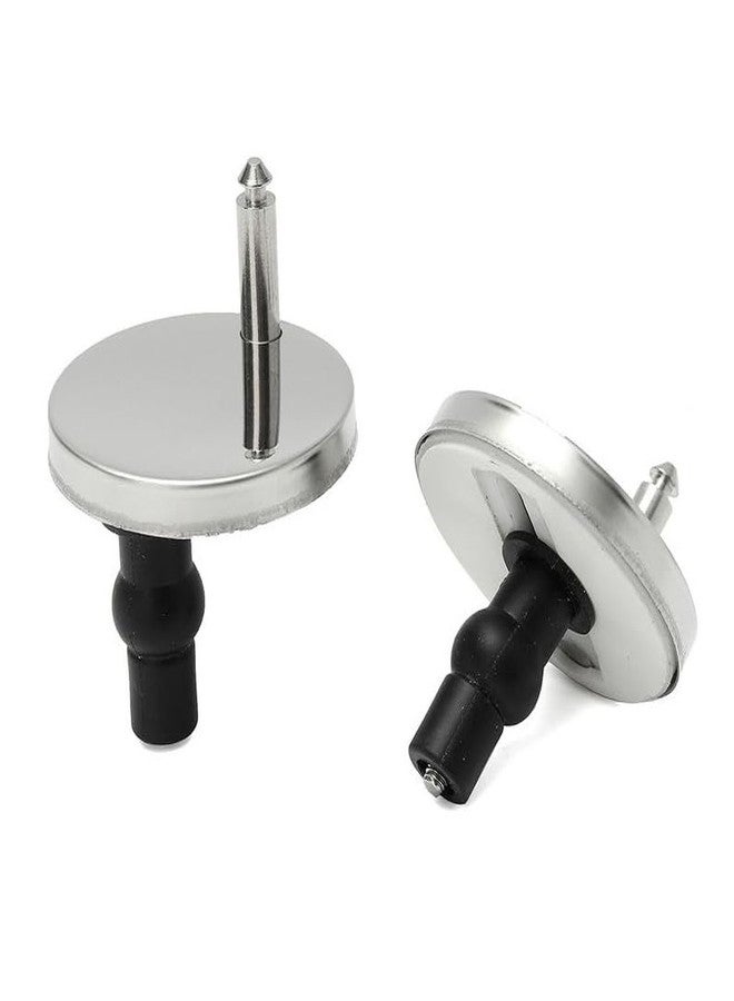 MASTER BATH Stainless Steel SS Toilet Seat Cover Hinges, Quick Release Toilet Seat Hinges, Top Fixing Toilet Seat Cover Reparing Screw Set Round Type With Rubber Bush and Screw, White - Image 1